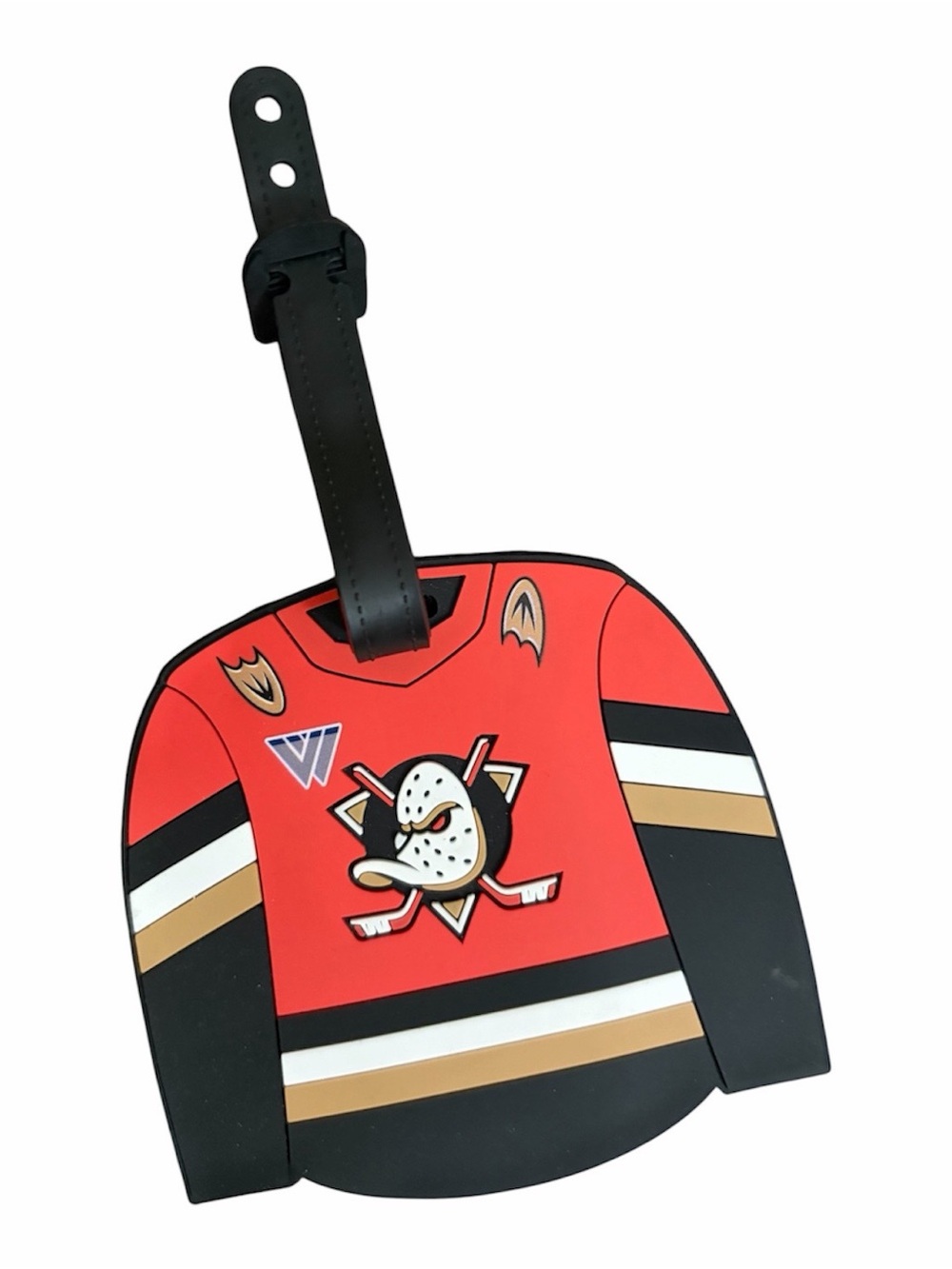 Hockey Jersey Luggage Tag Anaheim Ducks NWOT Travel Accessory Orange Black Gold
